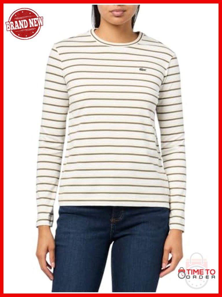 Long Sleeve Striped Crew Neck T-Shirt 100% Cotton Regular Fit